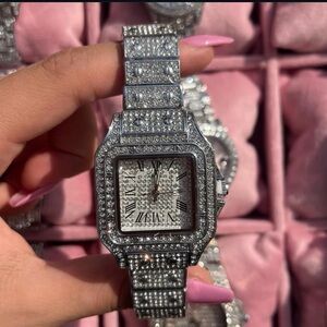 Silver Diamond Watch